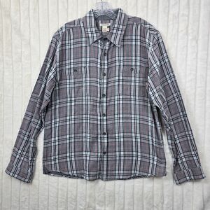 CARBON2COBALT Shirt Men's Gray Plaid Check Button Up Shirt Size M